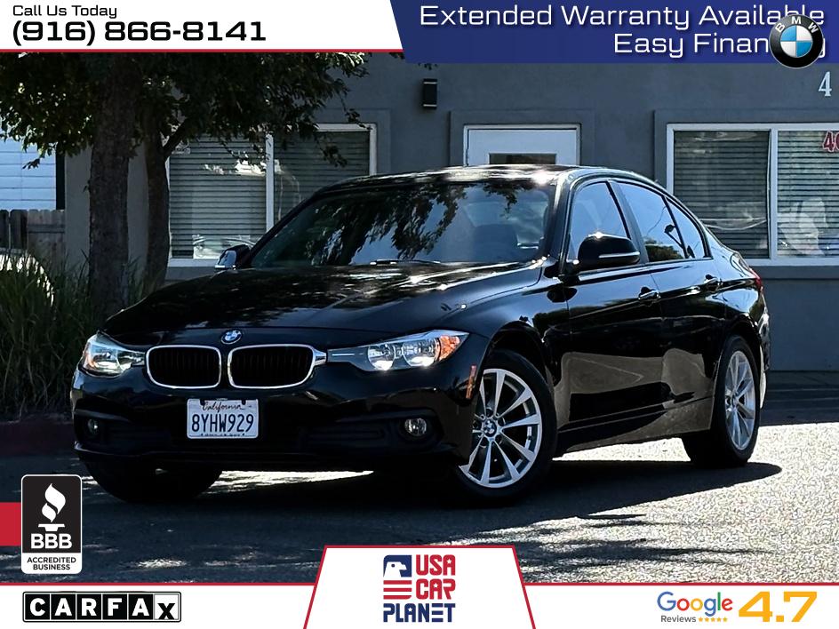 Black 2016 BMW 3 Series Sedan Rear-Wheel Drive Automatic