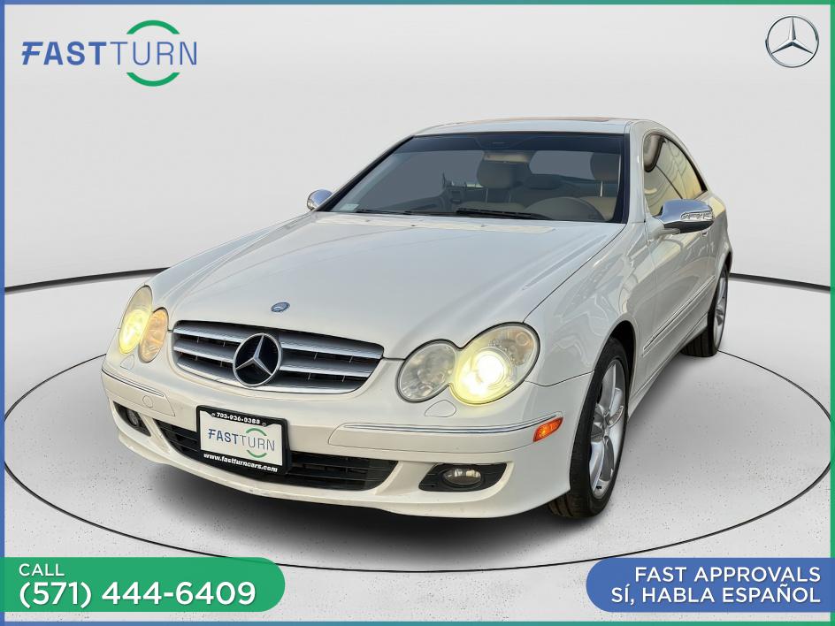 White 2007 Mercedes-Benz CLK Coupe Rear-Wheel Drive Automatic