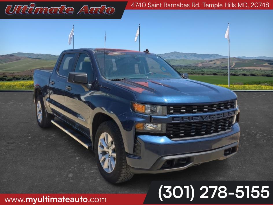 Northsky Blue Metallic 2021 Chevrolet Silverado 1500 Custom Crew Cab RWD Pickup Truck 4X2 Automatic