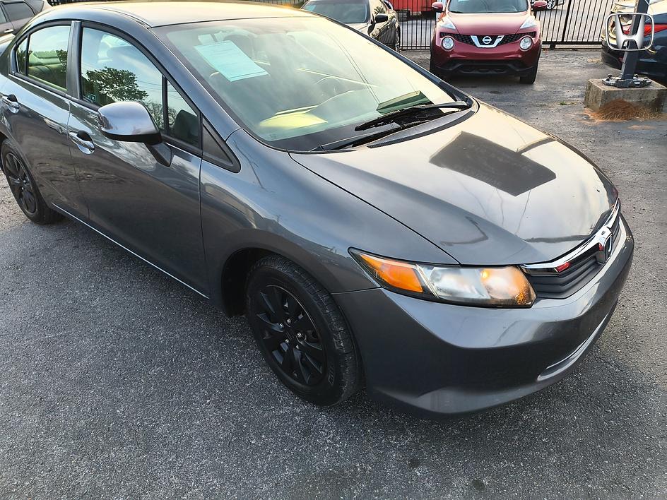 Gray 2012 Honda Civic LX Sedan Front-Wheel Drive Automatic