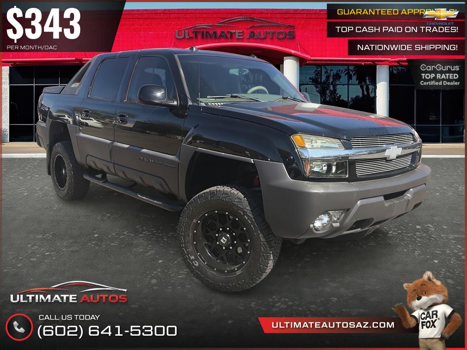 Black 2004 Chevrolet Avalanche Pickup Truck Four-Wheel Drive Automatic