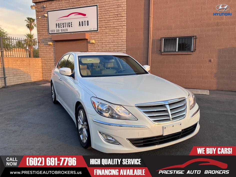 Casablanca White 2013 Hyundai Genesis Sedan Rear-Wheel Drive Automatic