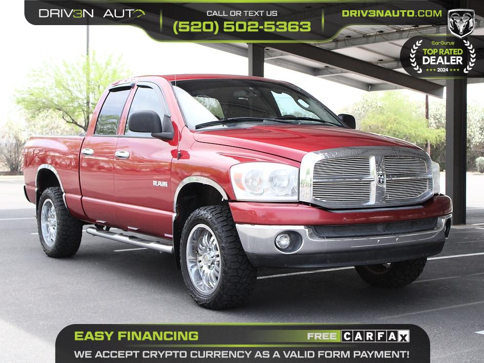 Red (Burgundy) 2008 Dodge RAM 1500 Pickup Truck Four-Wheel Drive Automatic