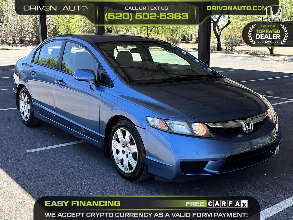 Atomic Blue Metallic 2009 Honda Civic Sedan Front-Wheel Drive Automatic