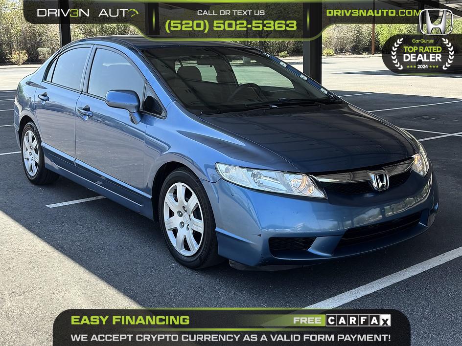 Atomic Blue Metallic 2009 Honda Civic Sedan Front-Wheel Drive Automatic