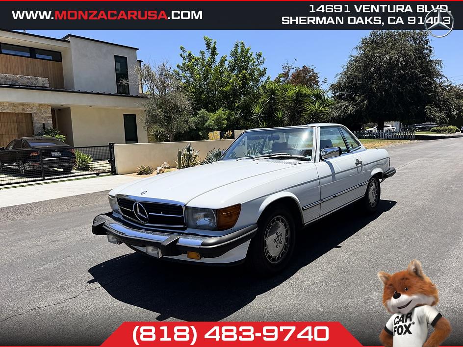 White 1989 Mercedes-Benz SL-Class Convertible Rear-Wheel Drive Automatic