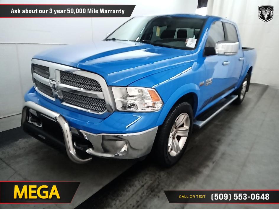 Blue 2018 RAM 1500 Pickup Truck Four-Wheel Drive Automatic