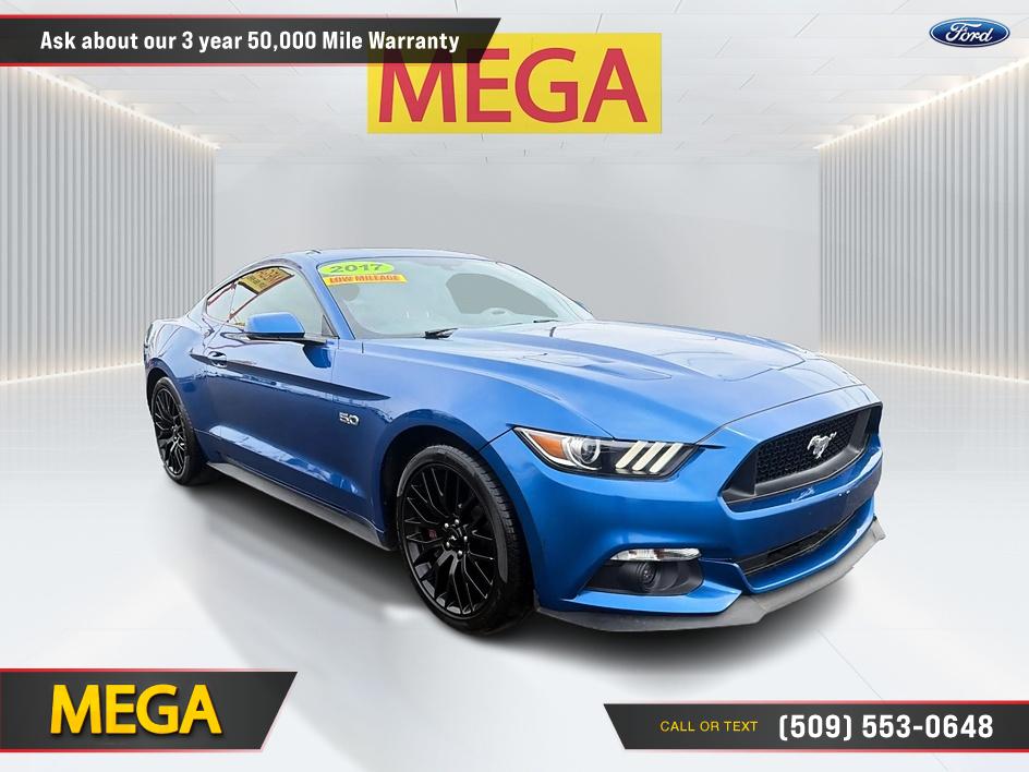 Blue 2017 Ford Mustang Coupe Rear-Wheel Drive Manual