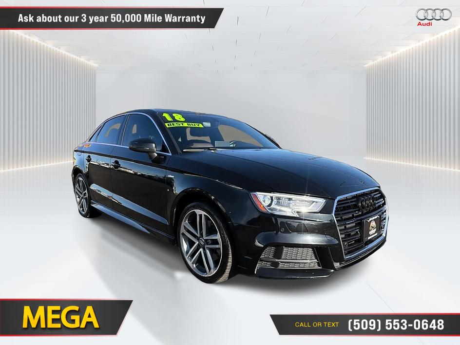 Black 2018 Audi A3 Sedan Front-Wheel Drive Automatic